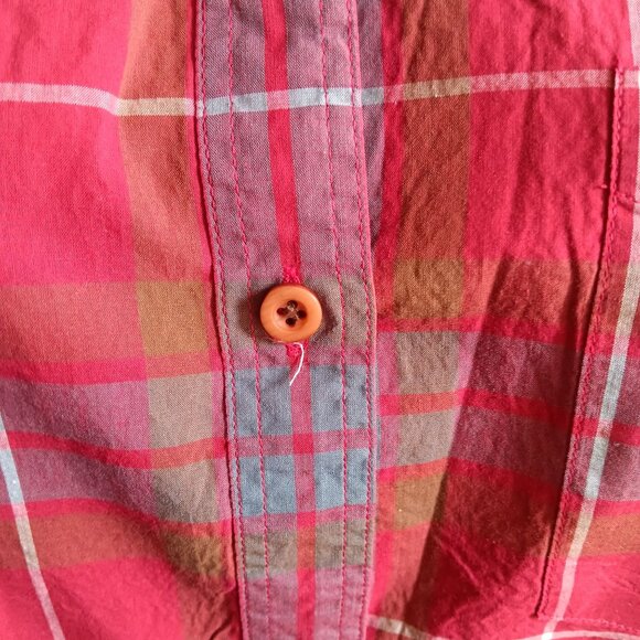 Medium Vintage 1980's Country Womens Plaid Button-Up Shirt Henry Grethel - Picture 7 of 9
